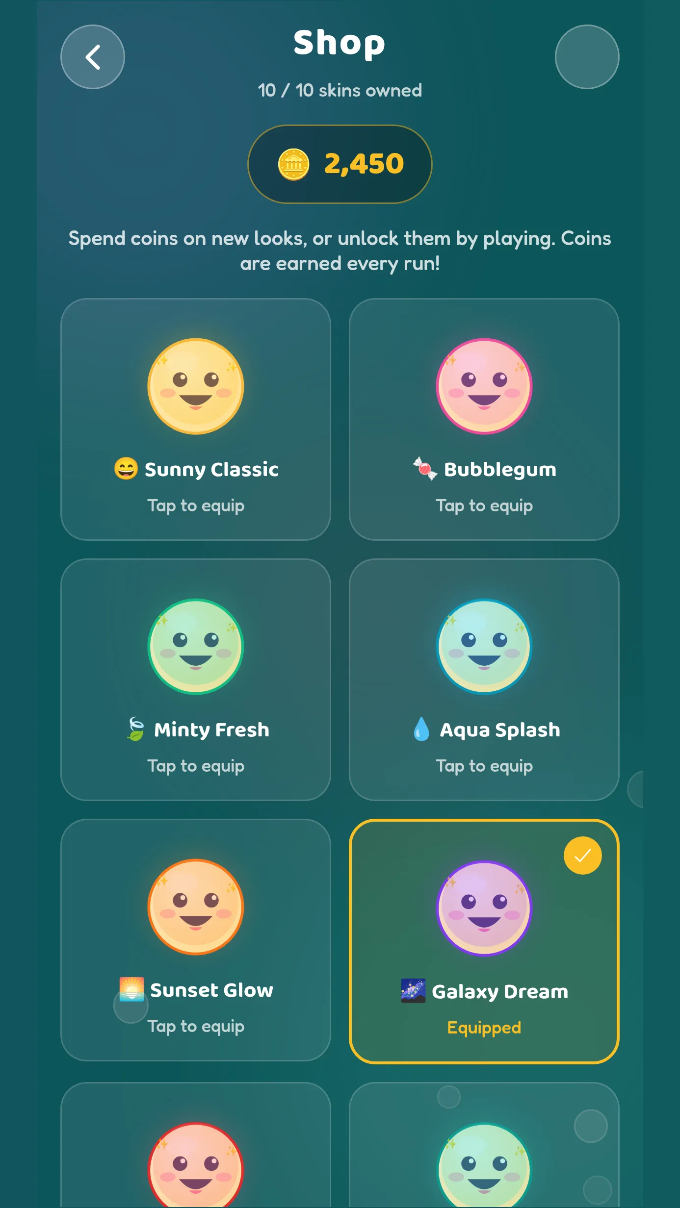 Gleeblo shop screen