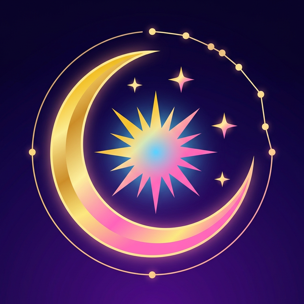 Cosmic Daily crescent moon and star app icon
